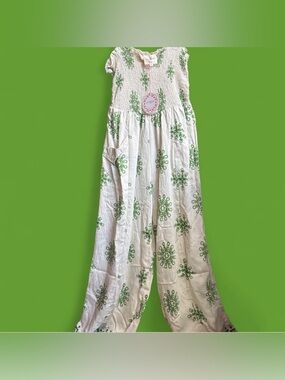 Umgee Ivory and Forest Green Jump Suit